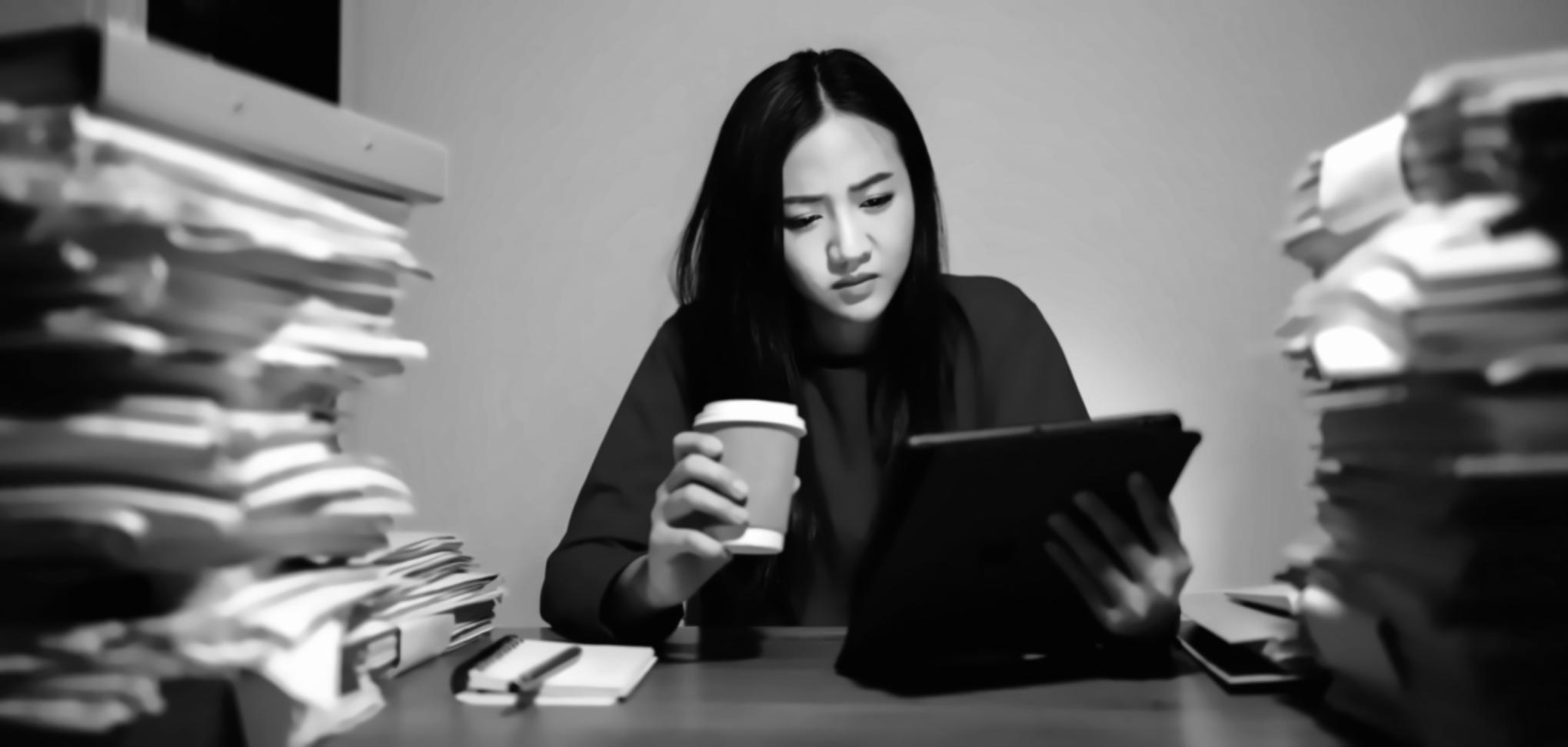 Financial data sheets with highlighted key performance indicators