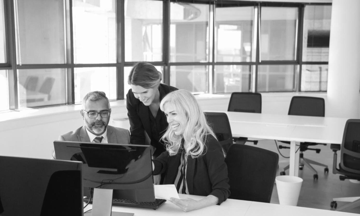 Student reviewing company financial reports and analysis materials